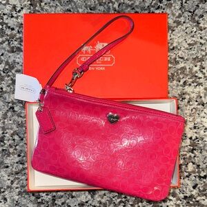 Coach Fuchsia Liquid Gloss Wristlet